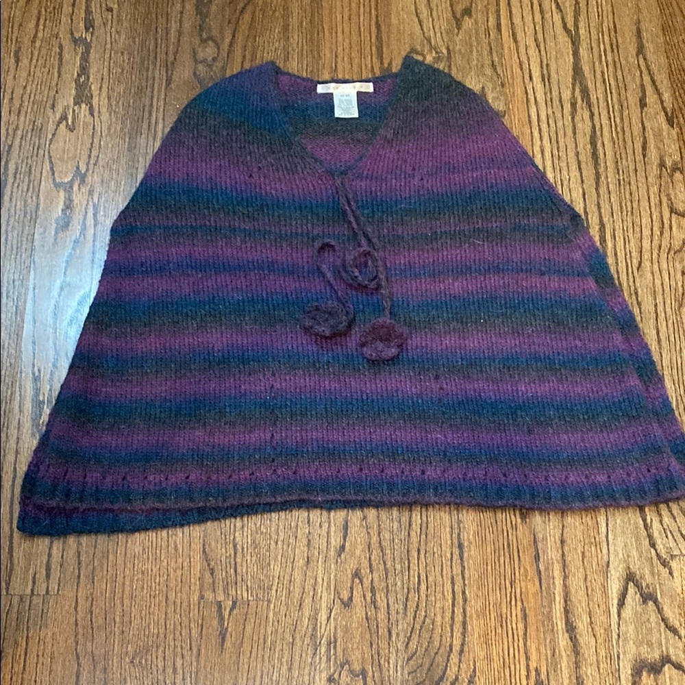 Max Studio Multicolor Striped Poncho